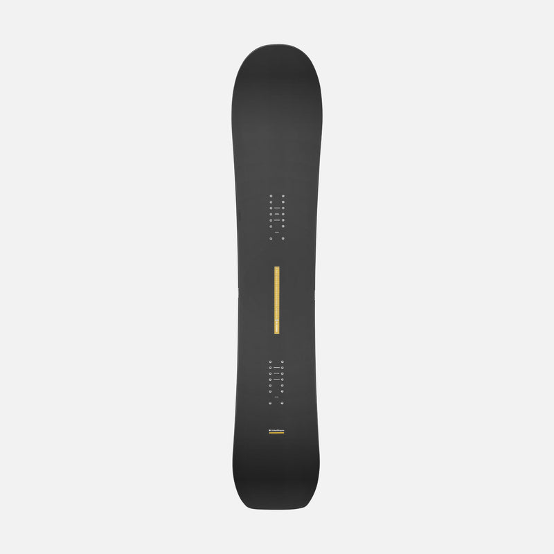 United Shapes black and yellow all-mountain snowboard Horizon topsheet