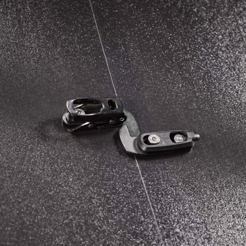 United Shapes black and green splitboard Covert split clips